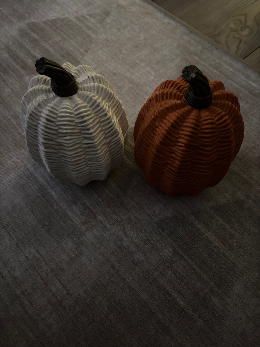 Ashland Ribbed Pumpkin Duo in White and Orange